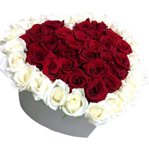 Фото товара 51 роза сердце в коробке в Измаиле