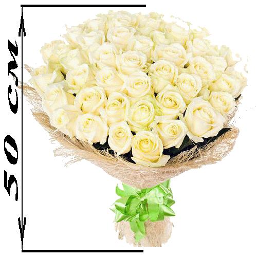 Фото товара 51 белая роза (50 см) в Измаиле