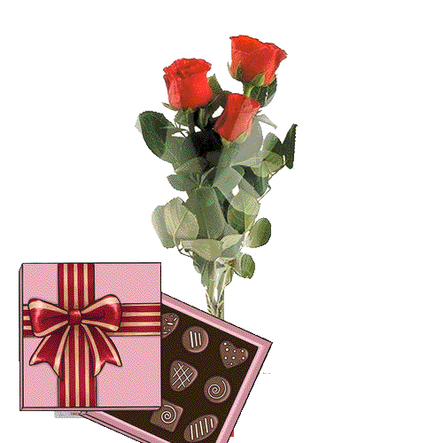 Фото товара 3 красные розы с конфетами в Измаиле