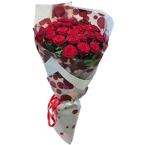 Фото товара 21 красная роза в упаковке в Измаиле
