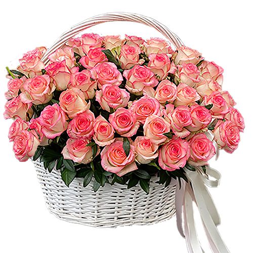 Фото товара 51 роза "Джумилия" в корзине в Измаиле