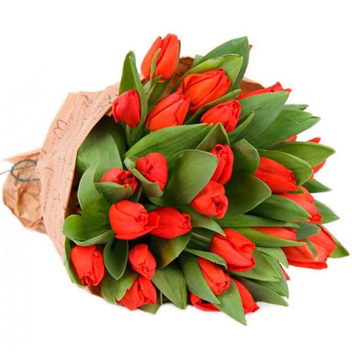 Фото товара 35 красных тюльпанов в "газете" в Измаиле