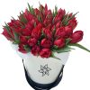 Фото товара 45 тюльпанов ассорти в корзине с декором в Измаиле