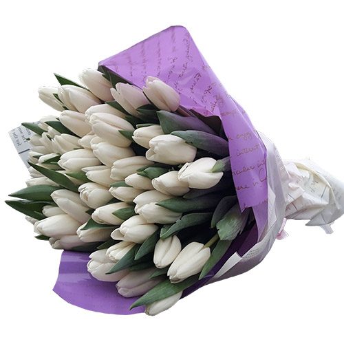 Фото товара 45 белых тюльпанов "Ангел мой" в Измаиле