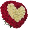 Фото товара Сердце 101 роза красная, белая в Измаиле