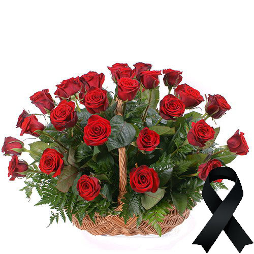 Фото товара 36 красных роз в корзине в Измаиле