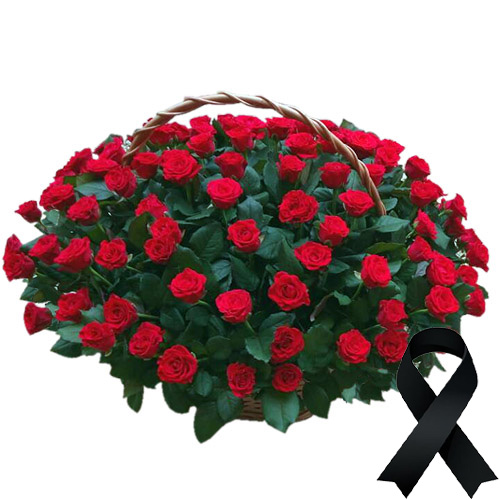 Фото товара 100 красных роз в корзине в Измаиле