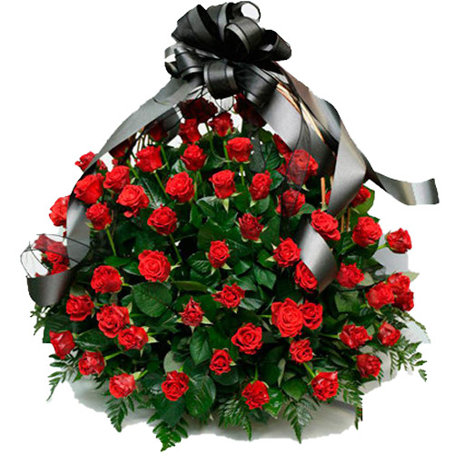 Фото товара 100 алых роз "Пламя" в корзине в Измаиле