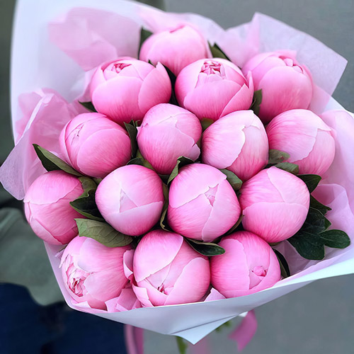 Фото товара 15 розовых пионов в Измаиле