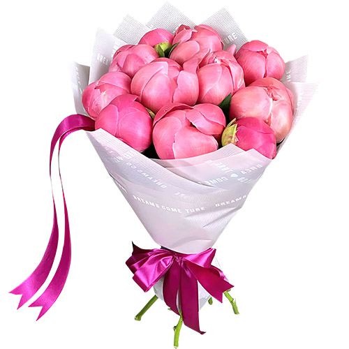 Фото товара 11 розовых пионов в Измаиле