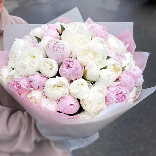 Фото товара 45 белых и розовых пионов в Измаиле