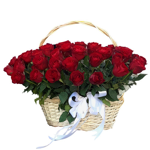 Фото товара 51 червона троянда в кошику в Измаиле